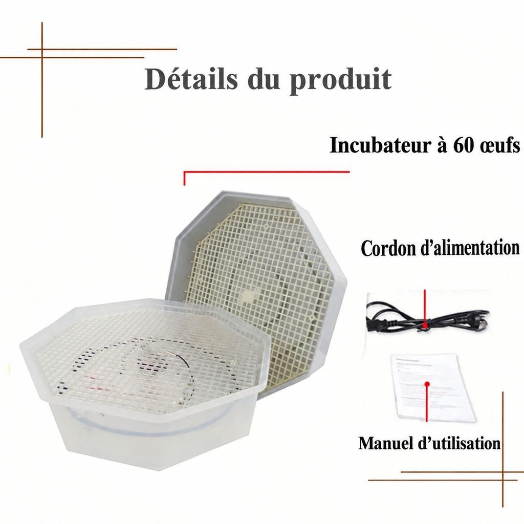 couveuse manuellle de 60 oeufs